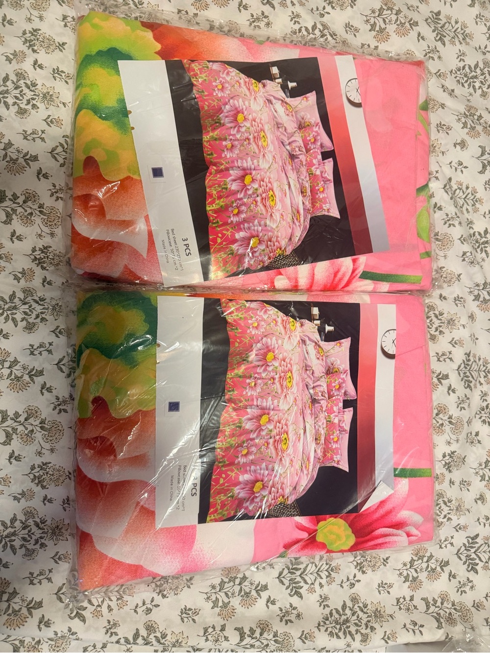 2 Floral Pink Daisy 3-Piece Bedding Set